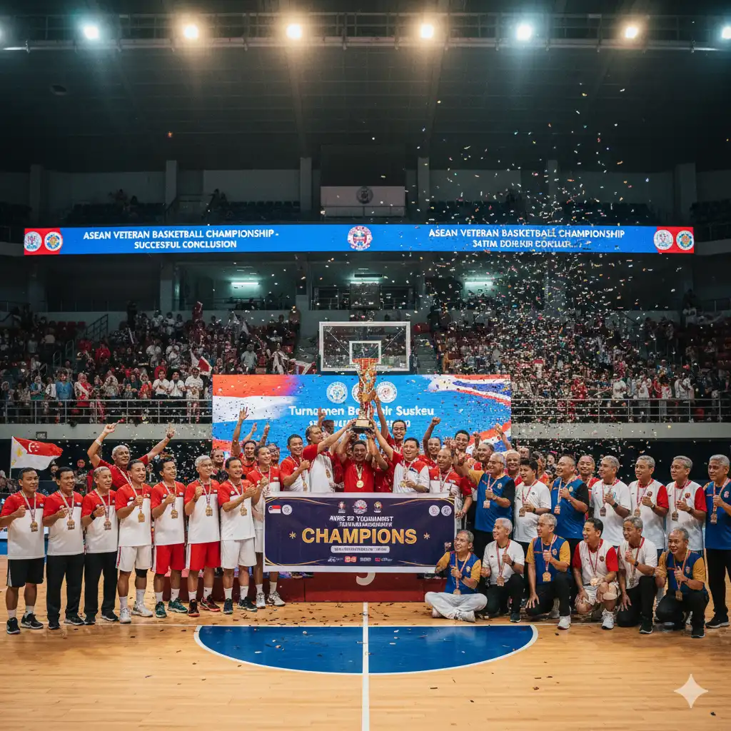 Semangat Tak Pernah Pensiun Turnamen ASEAN Veteran Basketball (AVBC) ke-34 Berakhir dengan Sukses