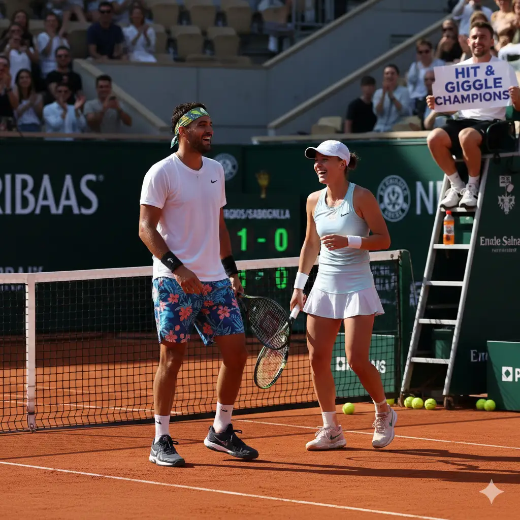 Kyrgios Kalahkan Sabalenka dalam Duel Santai ‘Sunday Hit and Giggle’