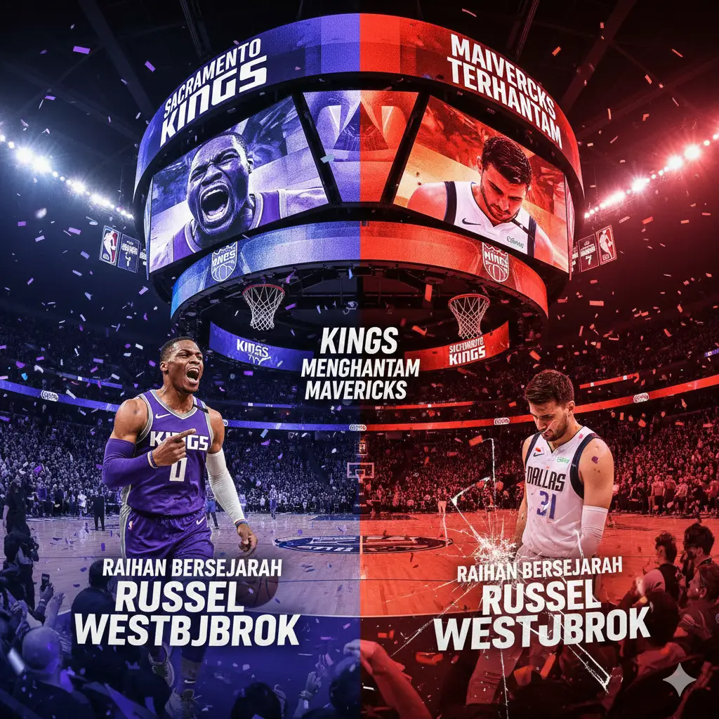 Raihan Bersejarah Russell Westbrook Saat Kings Menghantam Mavericks
